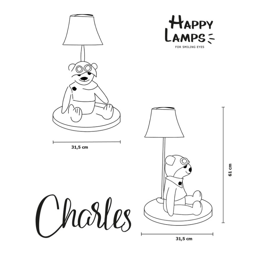 Happy Lamps - Candeeiro de mesa de criança LED CHARLES LED/5,4W/230V urso