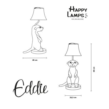 Happy Lamps - Candeeiro de mesa de criança LED EDDIE LED/5,4W/230V suricata