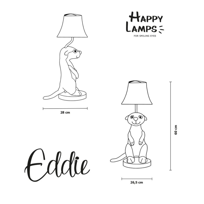Happy Lamps - Candeeiro de mesa de criança LED EDDIE LED/5,4W/230V suricata
