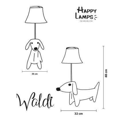 Happy Lamps - Candeeiro de mesa de criança LED WALDI LED/5,4W/230V Dachshund