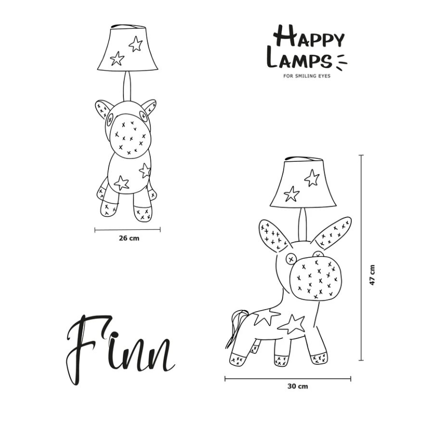 Happy Lamps - Lâmpada de mesa infantil LED FINN LED/5,4W/230V cavalo