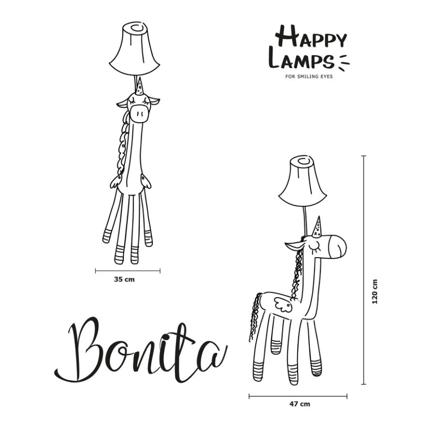 Happy Lamps - Lâmpada de pé infantil LED BONITA LED/5,4W/230V unicórnio