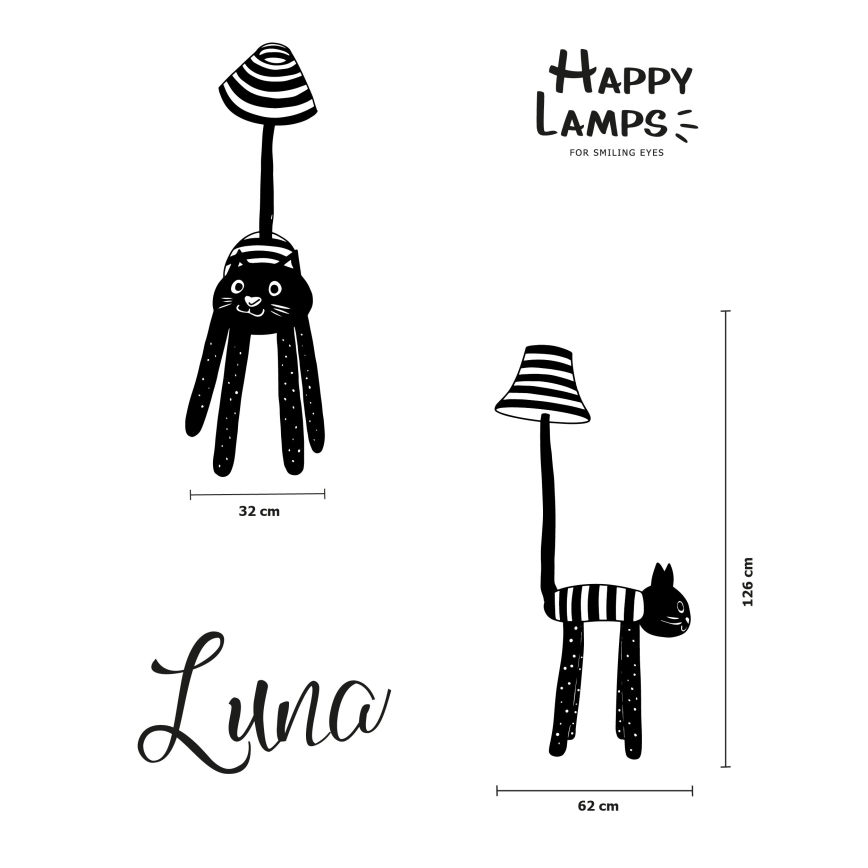 Happy Lamps - LED Candeeiro de chão de criança LUNA LED/5,4W/230V gato