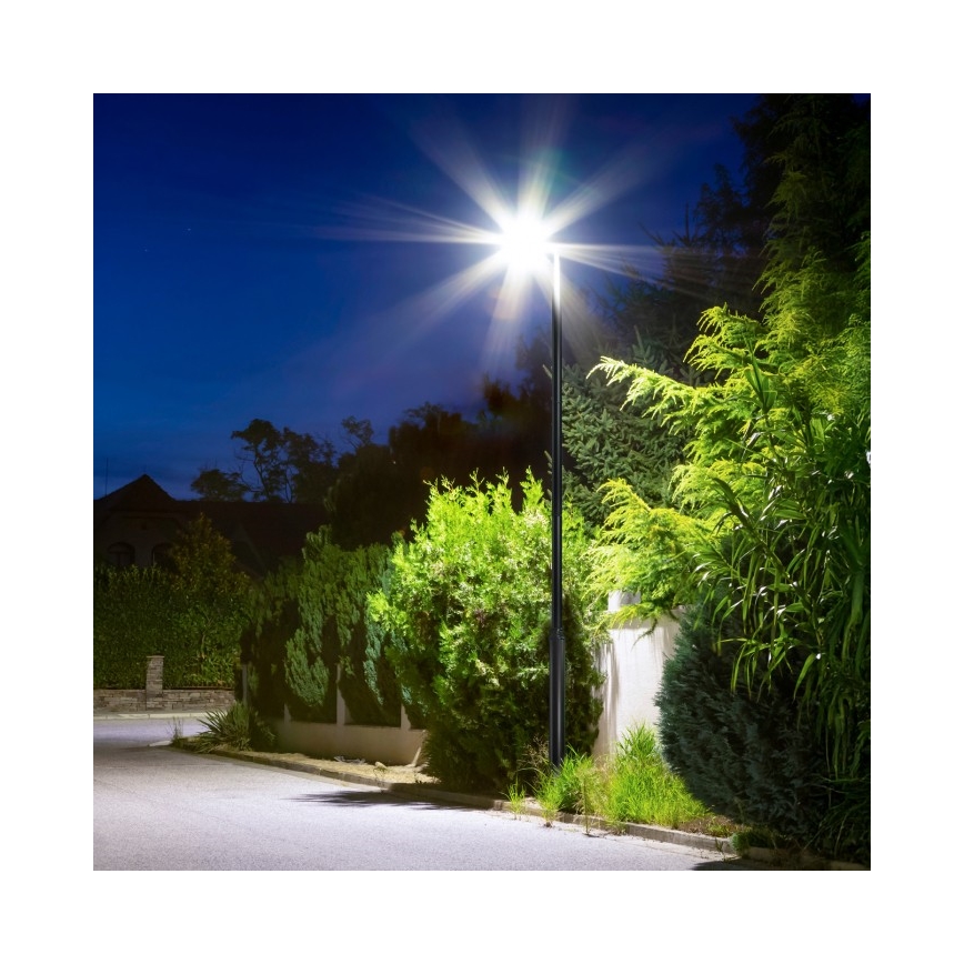 Haste metálica para poste de iluminação exterior BASE, 3 m, preta