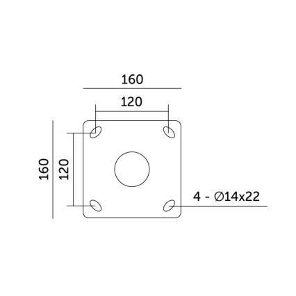 Haste metálica para poste de iluminação exterior BASE 4 m, Ø 60 mm, preta