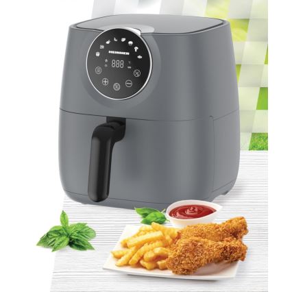 Heinner HAF-B6GREY1700 - Fritadeira elétrica de ar quente 5,7 l 1700 W/230 V cinzenta