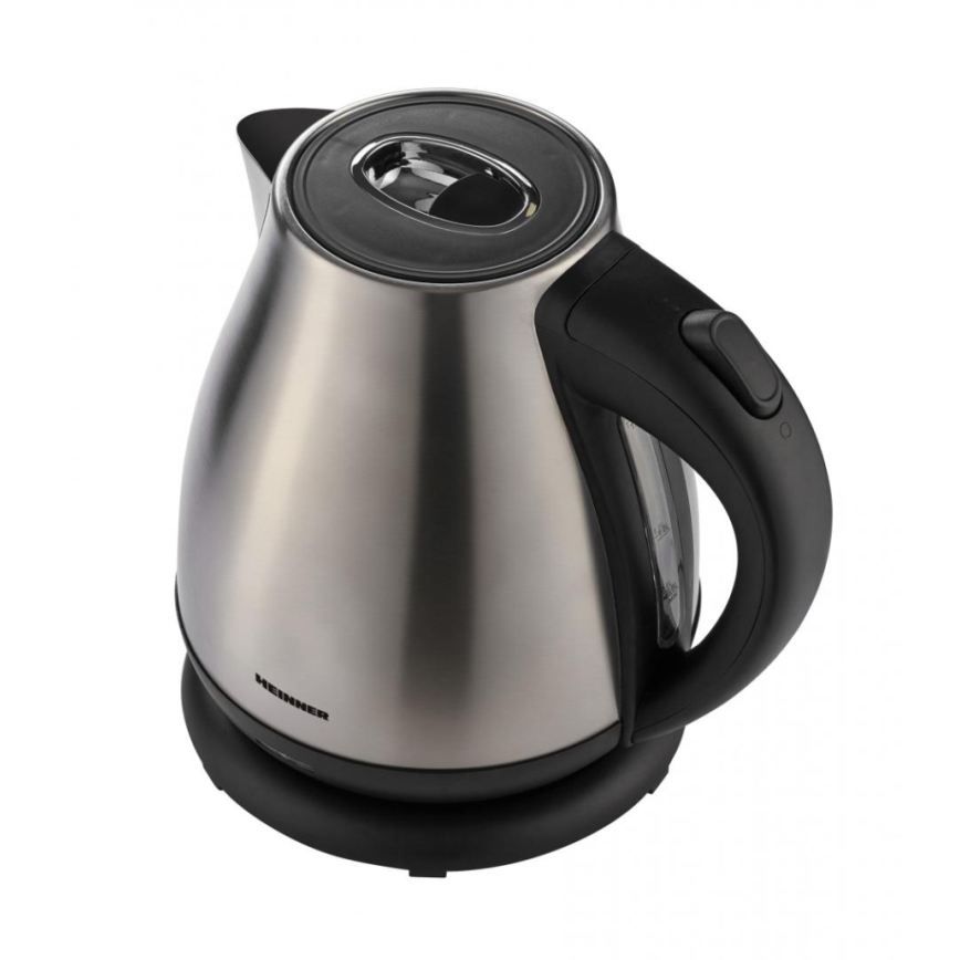 Heinner HEK-17IX - Chaleira elétrica 1,7 l 2200W/230V cromado fosco/preto