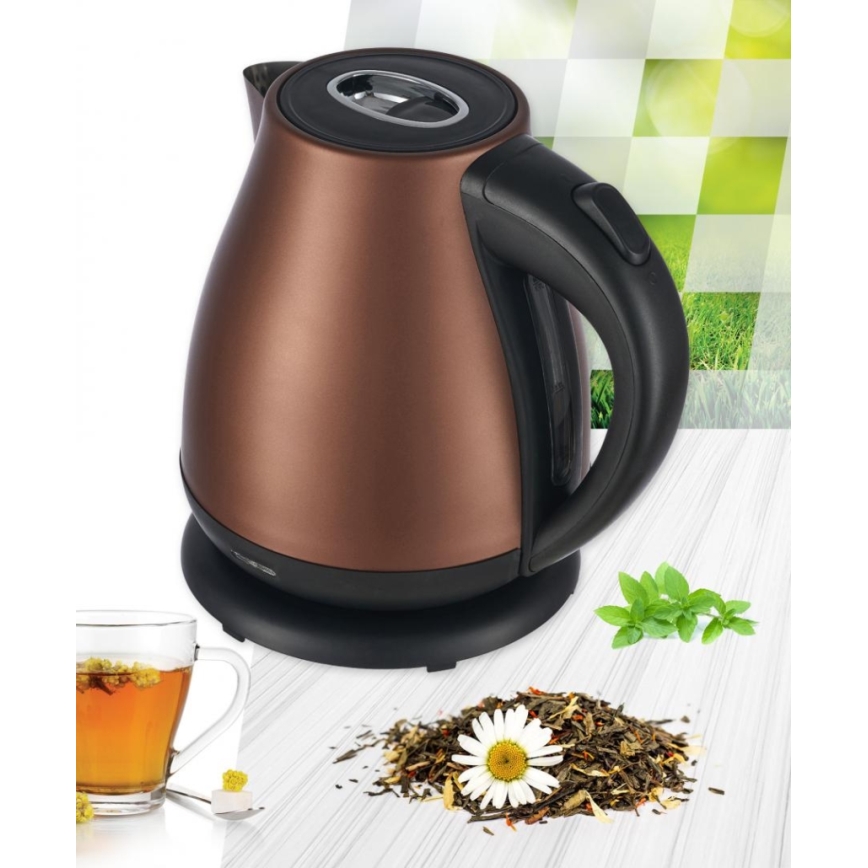 Heinner HEK-17IXC - Chaleira elétrica 1,7 l 2200 W/230 V, acabamento cobre