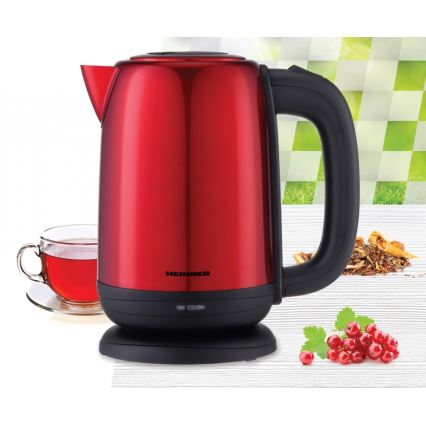 Heinner HEK-2200RDSS - Chaleira elétrica 1,7 l 2200W/230V vermelha/preta