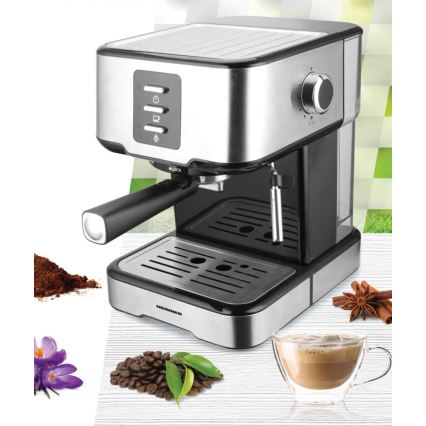 Heinner HEM-850IXBK - Máquina de café expresso com porta-filtro 850W/230V aço inoxidável/preto