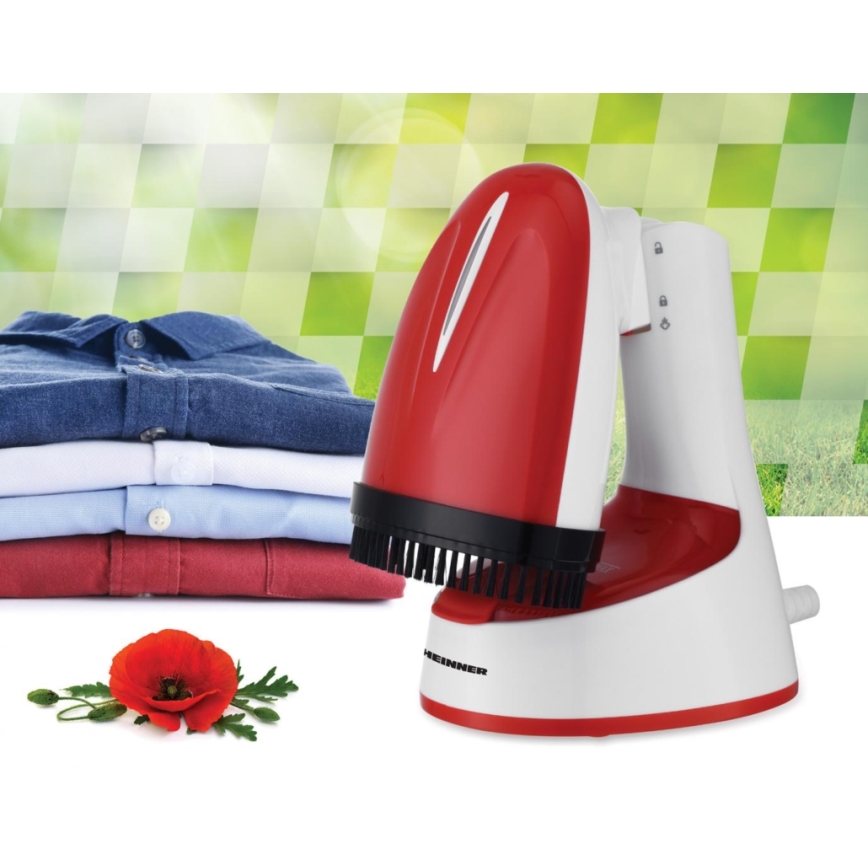 Heinner HGS-1400RD - Vaporizador de roupas portátil 1470W/230V branco/vermelho