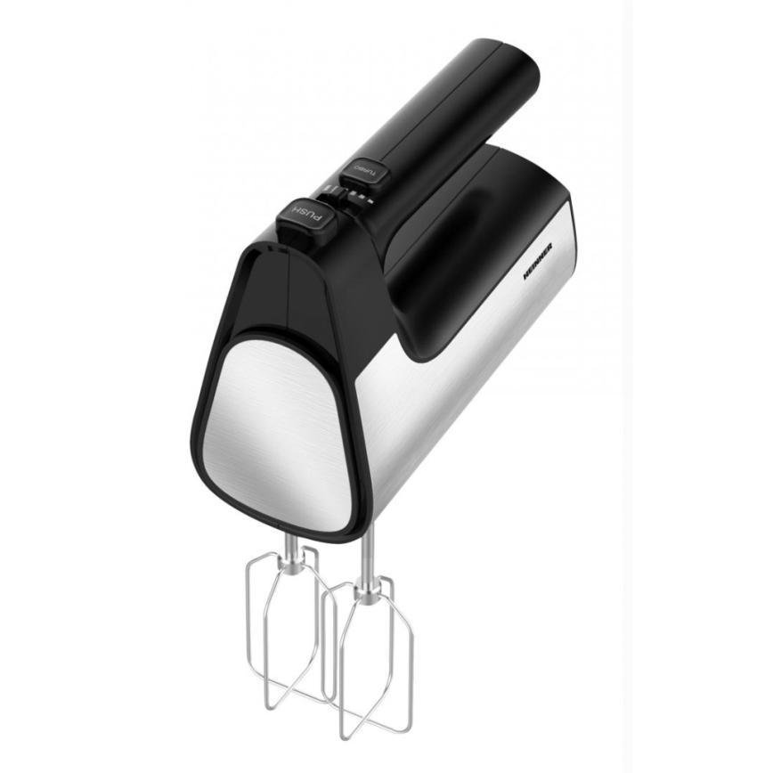 Heinner HM-500BKSS - Batedeira de mão 500W/230V cromado fosco/preto