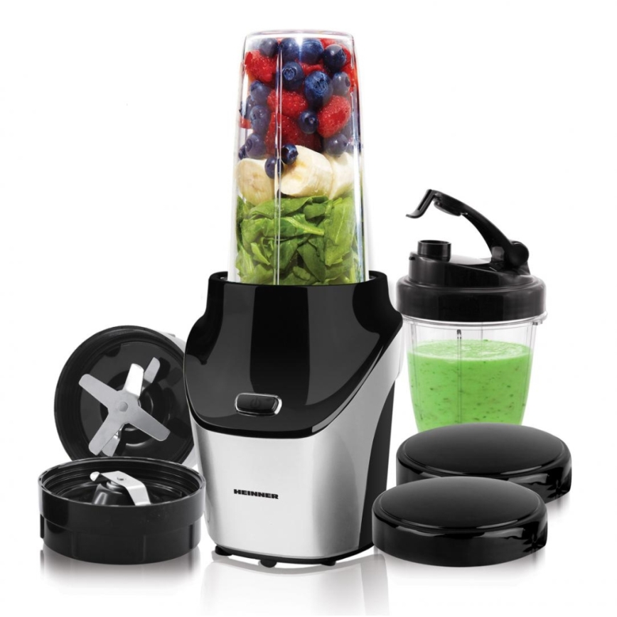 Heinner HSB-T1000SS - Nutri-mixer para smoothies 1000W/230V cromo fosco/preto