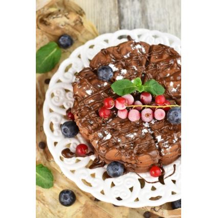 Heinner HWF-1000CR - Máquina de waffles 1000W/230V preta/ouro rosé