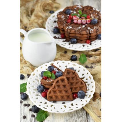 Heinner HWF-1000CR - Máquina de waffles 1000W/230V preta/ouro rosé