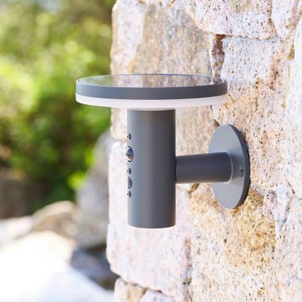 Hesperide - Aplique de parede solar LED com sensor de movimento DETEKT LED/3,7V 2600 mAh IP65