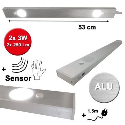 HiLite - Luminária LED para embutir com sensor BERN 2xLED/3W/230V 4000K