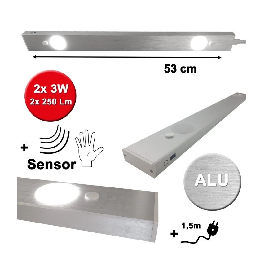 HiLite - Luminária LED para embutir com sensor BERN 2xLED/3W/230V 4000K
