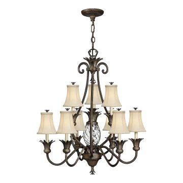 Hinkley - Candeeiro suspenso PLANTATION 10xE14/40W/230V bronze