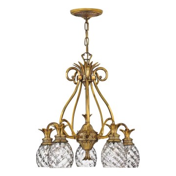 Hinkley - Candeeiro suspenso PLANTATION 5xE27/60W/230V dourado
