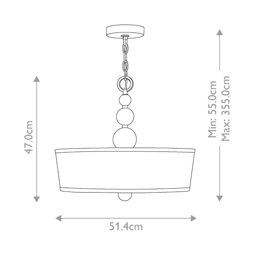Hinkley - Candelabro suspenso ZELDA 3xE27/60W/230V latão