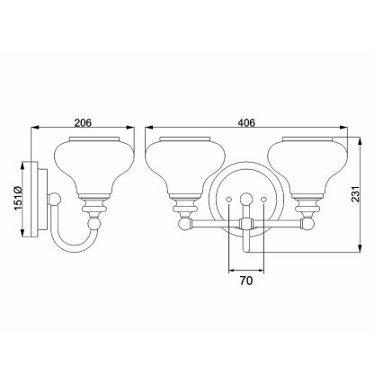 Hinkley - Iluminação LED para casa de banho  AINSLEY 2xG9/3W/230V IP44