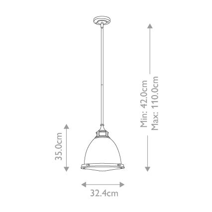Hinkley - Candeeiro suspenso AMELIA 1xE27/60W/230V cromado brilhante