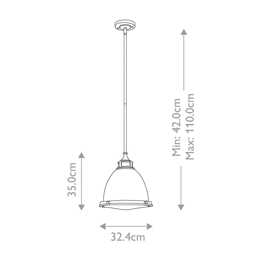 Hinkley - Candeeiro suspenso AMELIA 1xE27/60W/230V cromado brilhante