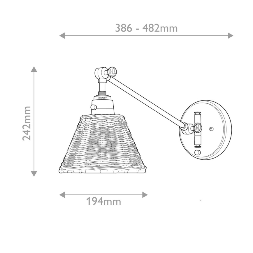 Hinkley - Aplique de parede ARTI com spot 1xE27/60W/230V dourado/castanho