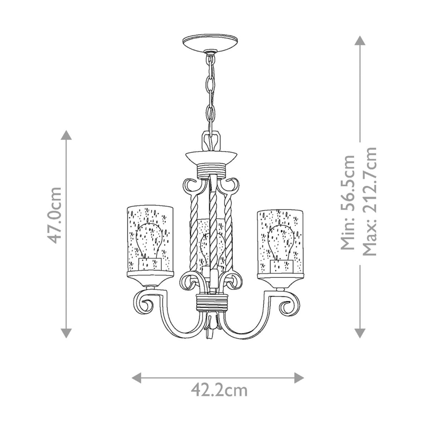 Hinkley - Candeeiro suspenso CASA 3xE27/60W/230V