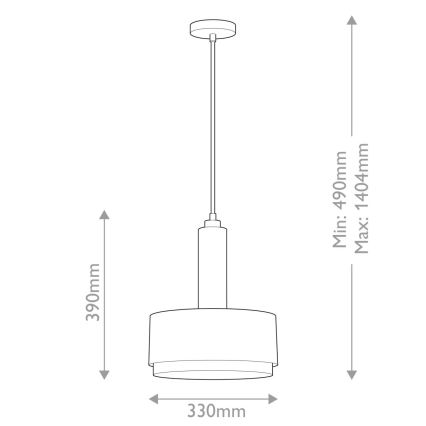 Hinkley - Candeeiro suspenso CEDRIC 2xE27/60W/230V diâmetro 33 cm latão