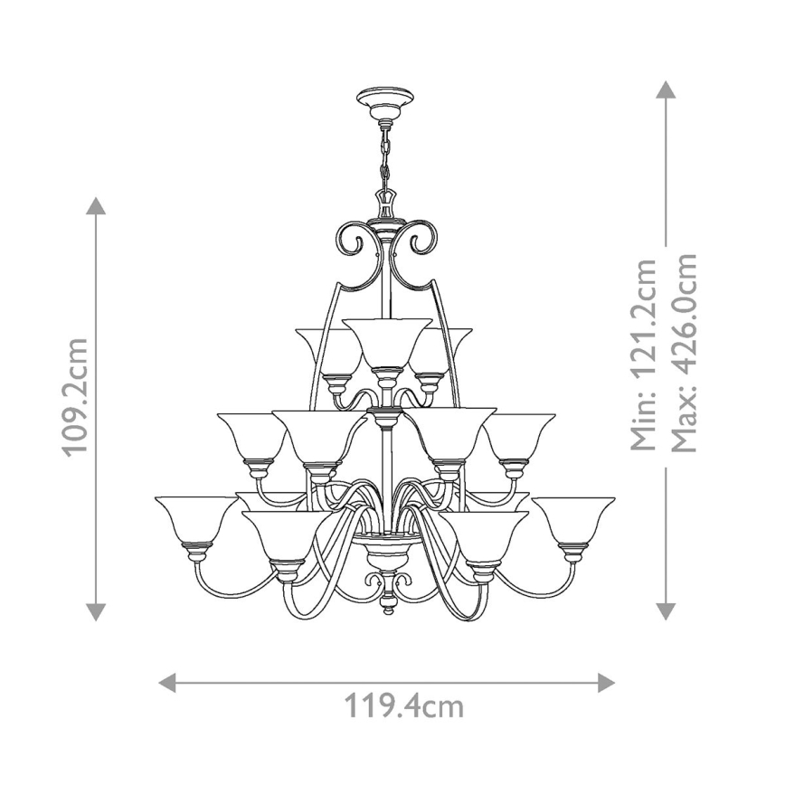 Hinkley - Candeeiro suspenso CELLO 15xE27/60W/230V