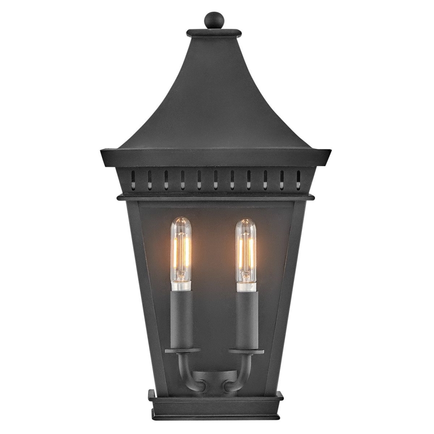 Hinkley - Iluminação de parede exterior CHAPEL HILL 2xE14/40W/230V IP44 preto