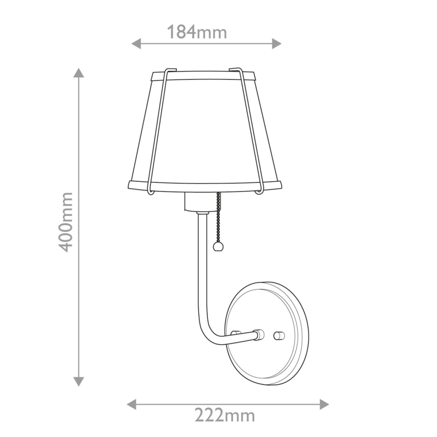 Hinkley - Candeeiro de parede CLARKE 1xE27/40W/230V latão/preto