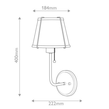 Hinkley - Candeeiro de parede CLARKE 1xE27/40W/230V cromado brilhante/branco