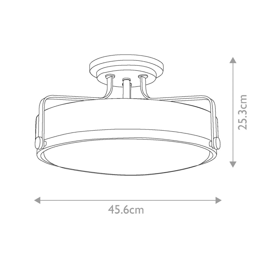 Hinkley - Candeeiro de tecto montado à superfície HARPER 3xE27/60W/230V Ø 45,6 cm cromo polido