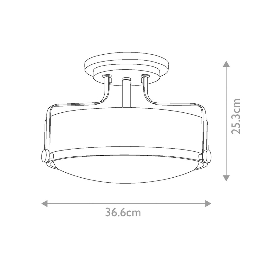 Hinkley - Lustre de tecto de superfície HARPER 3xE27/60W/230V, diâmetro 36,6 cm, acabamento cromado brilhante