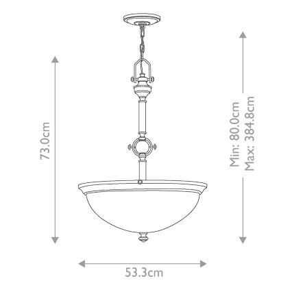 Hinkley - Candeeiro suspenso MAYFLOWER 3xE27/60W/230V