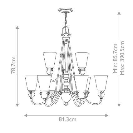 Hinkley - Candeeiro suspenso MAYFLOWER 9xE27/60W/230V