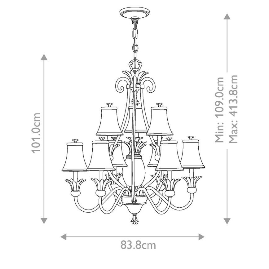 Hinkley - Candeeiro suspenso PLANTATION 10xE14/40W/230V bronze