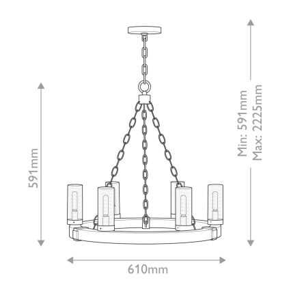 Hinkley - Lustre em corrente SAWYER 6xE14/40W/230V castanho