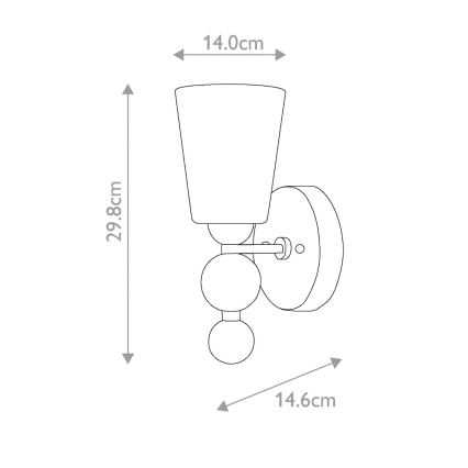 Hinkley - Candeeiro de parede ZELDA 1xE27/60W/230V cromo brilhante