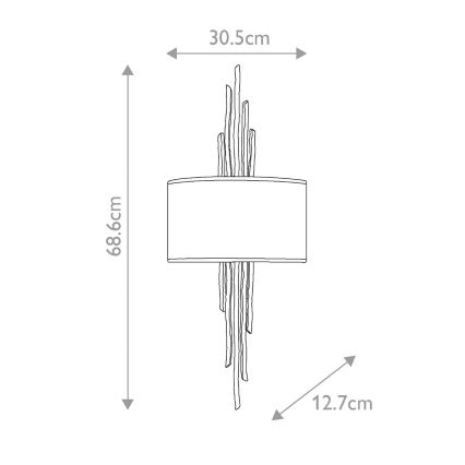 Hinkley - Iluminação de parede SPYRE 2xE14/60W/230V cinzento