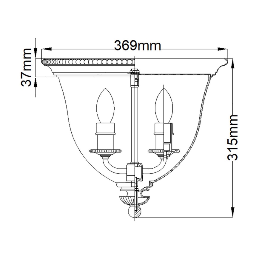 Hinkley - Iluminação de teto CAMBRIDGE 3xE14/60W/230V dourada