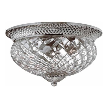 Hinkley - Iluminação de teto PLANTATION 3xE27/60W/230V prateado