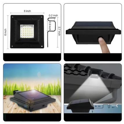 HÖFFTECH - Candeeiro de parede solar LED com sensor de movimento e de crepúsculo LED/3,7V 2000 mAh IP65