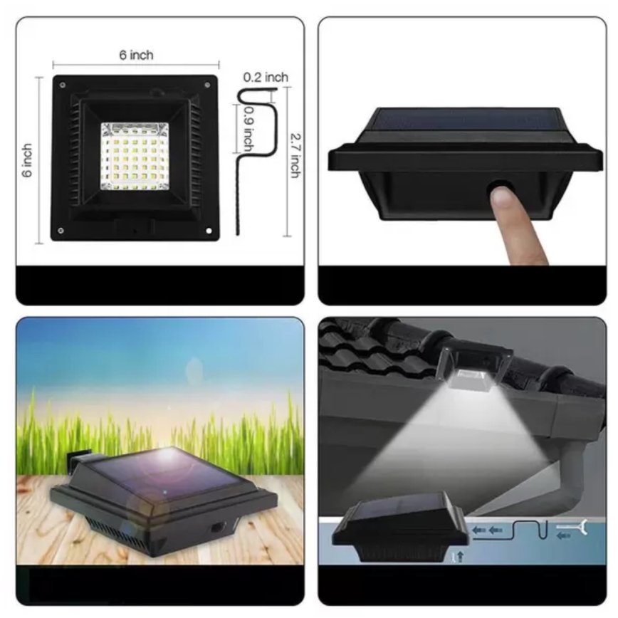 HÖFFTECH - Candeeiro de parede solar LED com sensor de movimento e de crepúsculo LED/3,7V 2000 mAh IP65