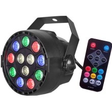 Holofote disco LED LED/12W/230V multicolor + controlo remoto