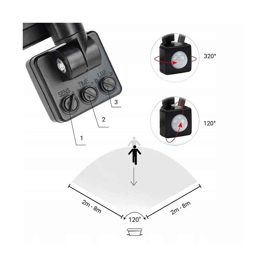 Holofote exterior LED com sensor LED/30W/230V 4000K IP65 preto
