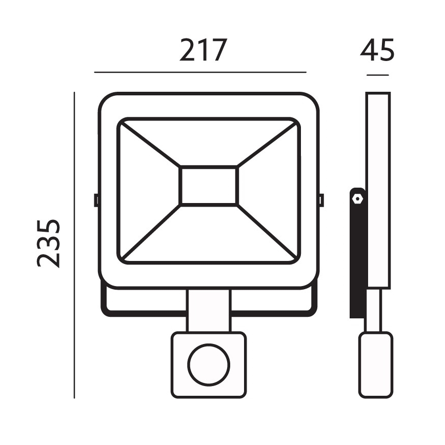 Holofote exterior LED com sensor LED/50W/230V 6500K IP44